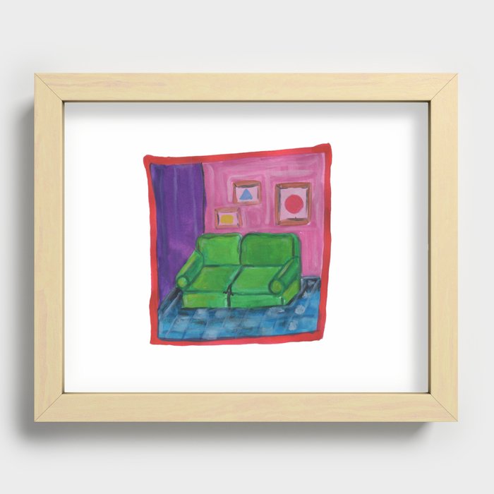green sofa Recessed Framed Print