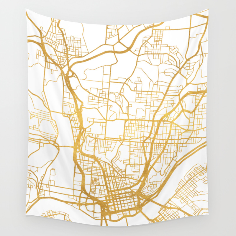 Cincinnati Ohio City Street Map Art Wall Tapestry By Deificusart Society6