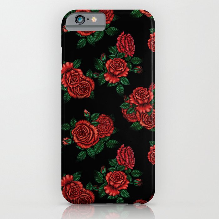 Red Rose Midnight Garden iPhone Case