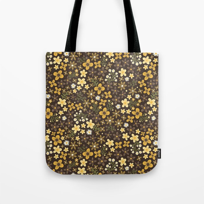 gold on brown Tote Bag