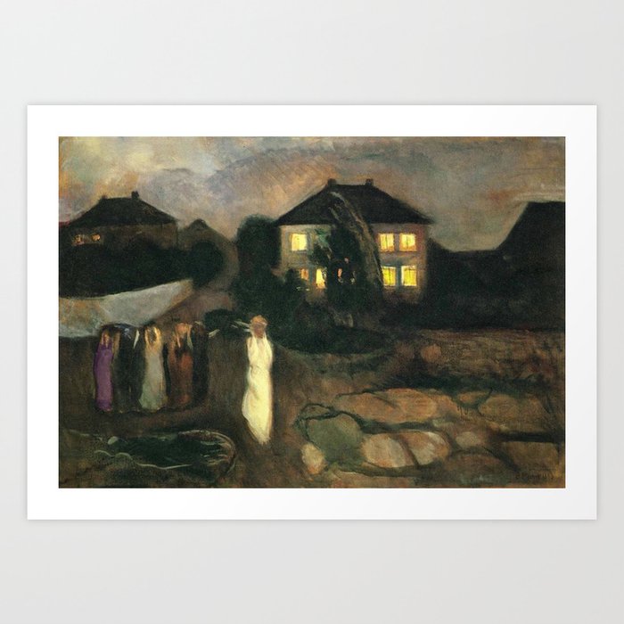 The Nor'easter - The Coastal Autumn Storm landscape painting by Edvard Munch Art Print