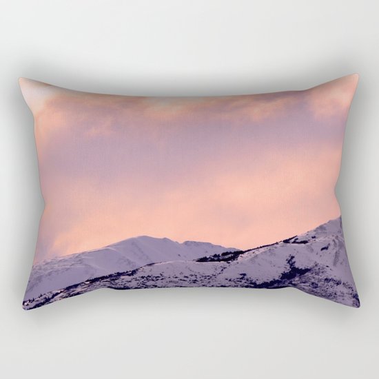 Kenai Mts Bathed in Serenity Rose Rectangular Pillow