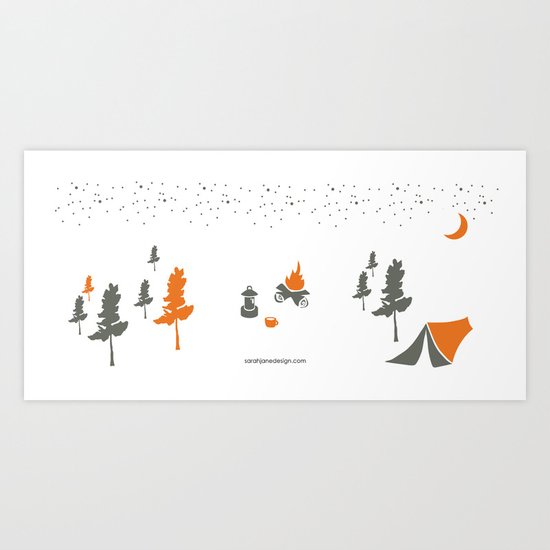 Let's Go Camping Art Print