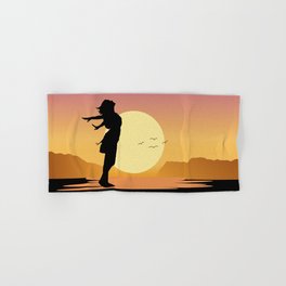 Girl Dance On Sunset Hand & Bath Towel