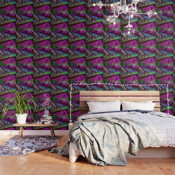 Peacock Mermaid Lavender Abstract Geometric Wallpaper