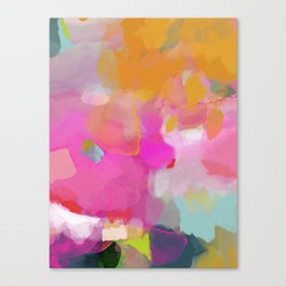 pink sun clouds abstract Canvas Print