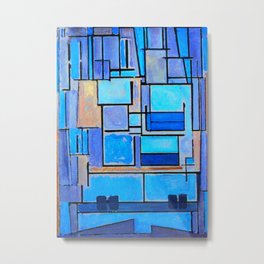 Piet Mondrian Paintings bleu Metal Print | Trendy, Mondrian, Blocks, Stylish, Red, Artistic, Painting, Simple, Colourful, Vector 