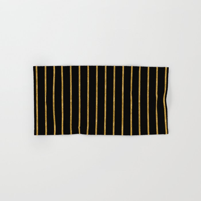 Gold And Black Line Collection Hand & Bath Towel