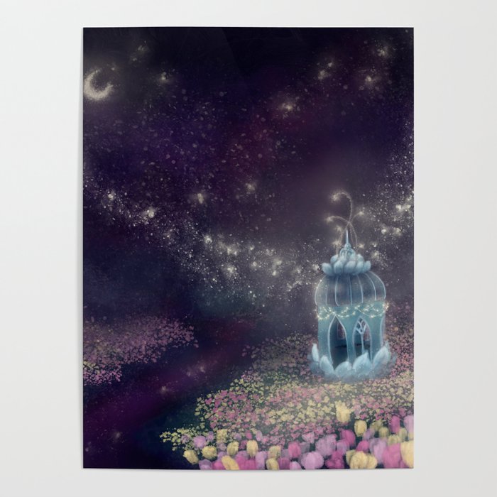 Starry Tulips Poster