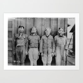 American, British, French, & German Gas Masks Art Print