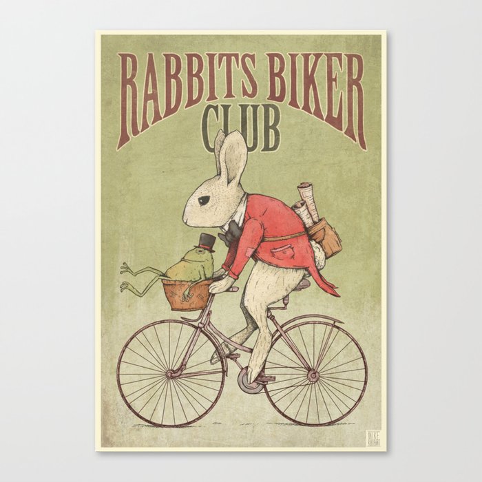Rabbits Biker Club Canvas Print