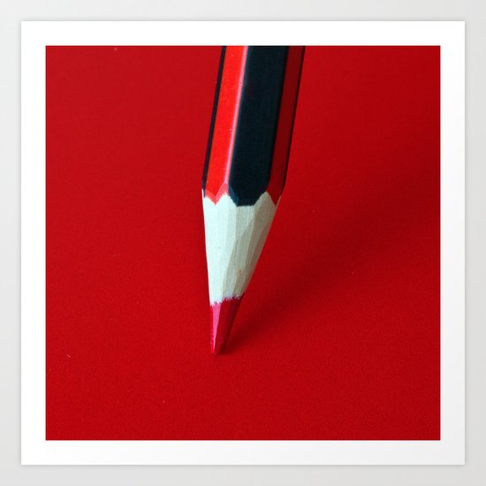 Crayon rouge red Art Print