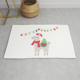 Christmas llamas V Area & Throw Rug