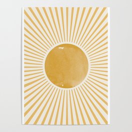 Retro Sun Mid Century Modern Poster