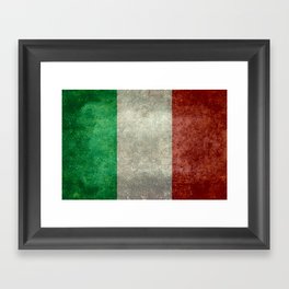 Italian flag, vintage retro style Framed Art Print