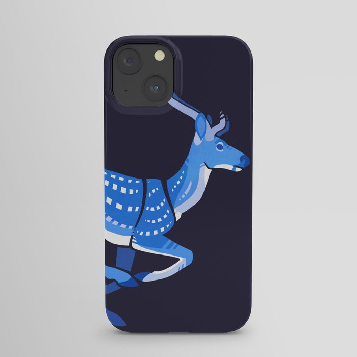 Blue deer redux iPhone Case
