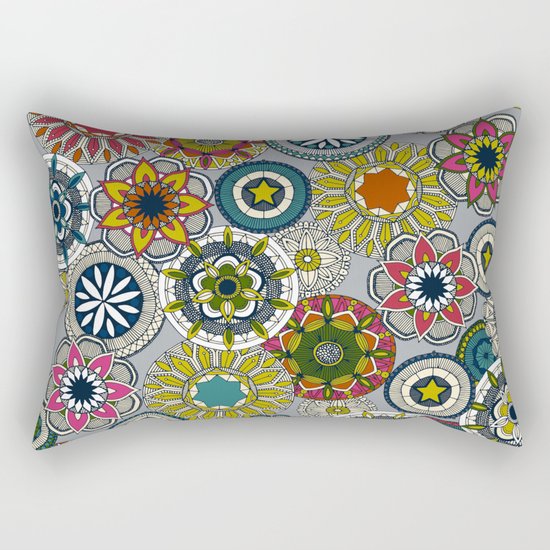 mandala cirque festival silver Rectangular Pillow