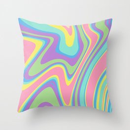 Holo Pop Marble Waves Throw Pillow
