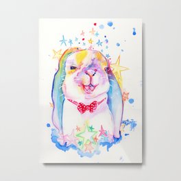 Rainbow Bunny Metal Print