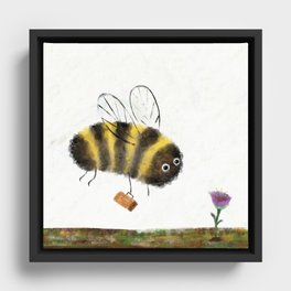 Bumble Bee & Honey Framed Canvas