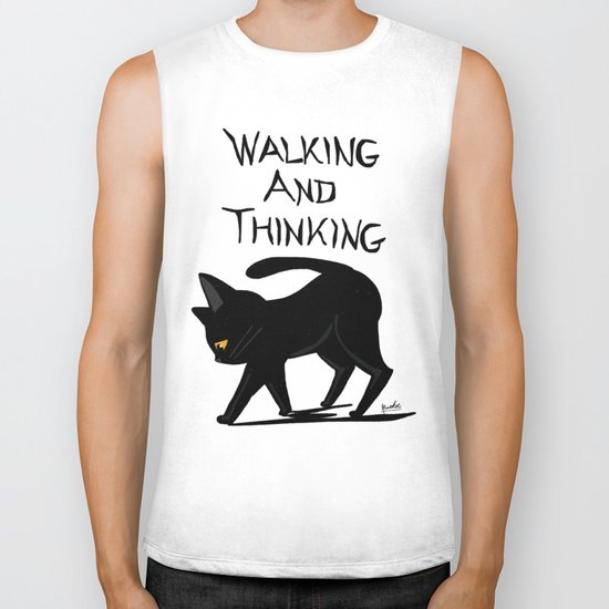 Walking and thinking Biker Tank