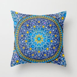 Blue geometry Throw Pillow