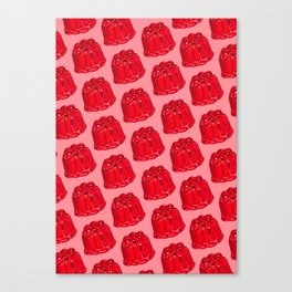 Red Jello Mold Pattern - Pink Canvas Print