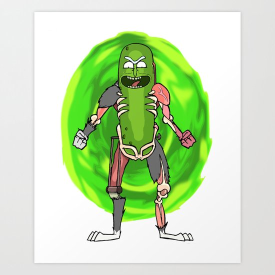 Pickle Rick Art Print By Cowboysandrobitussin Society6