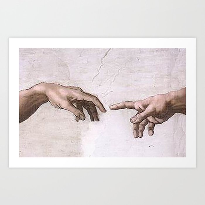 the creation of adam hands drawing