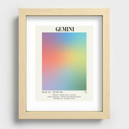 Gemini Zodiac Astrology Gradient Art Print Recessed Framed Print