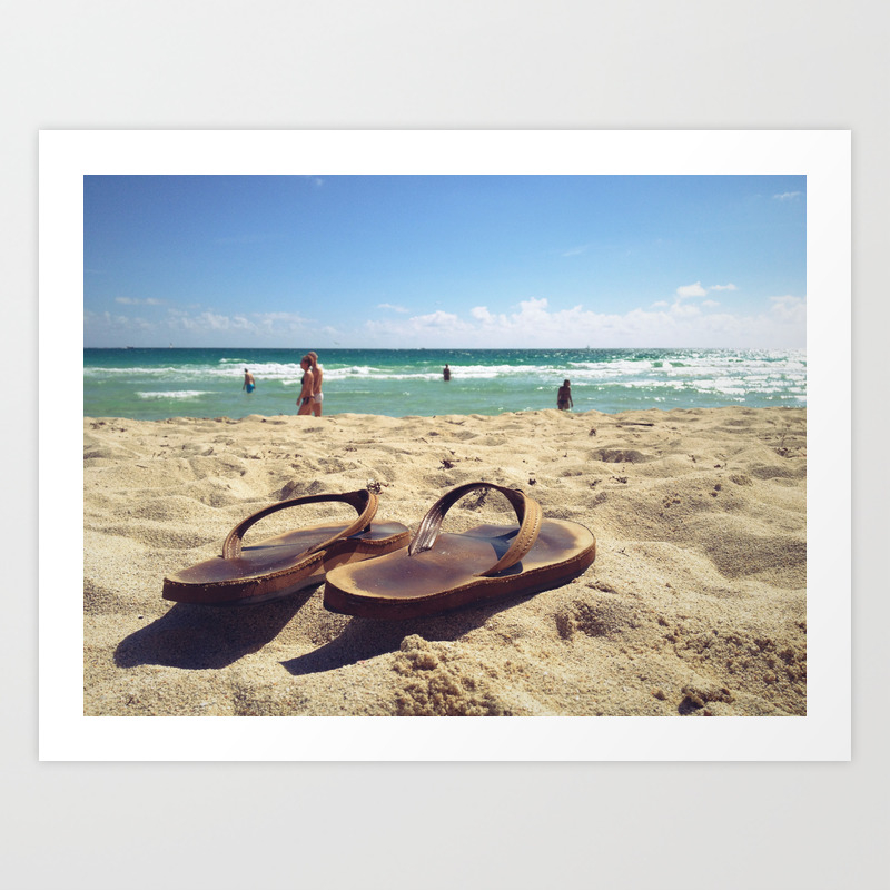 flip flops on a beach