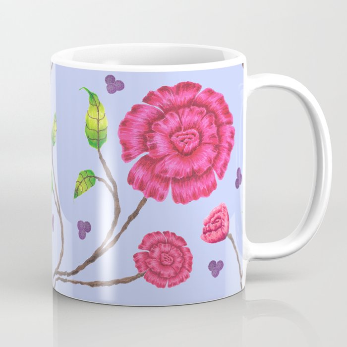Pink and Blue Flower Desing  Coffee Mug