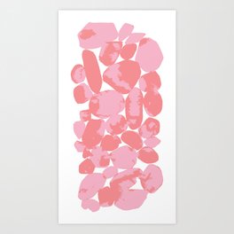 Stones Pink/Coral Rectangular Art Print