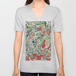 Abstract Marble Painting V Neck T Shirt