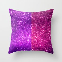 Purple And Pink Glitter Trendy Collection Throw Pillow