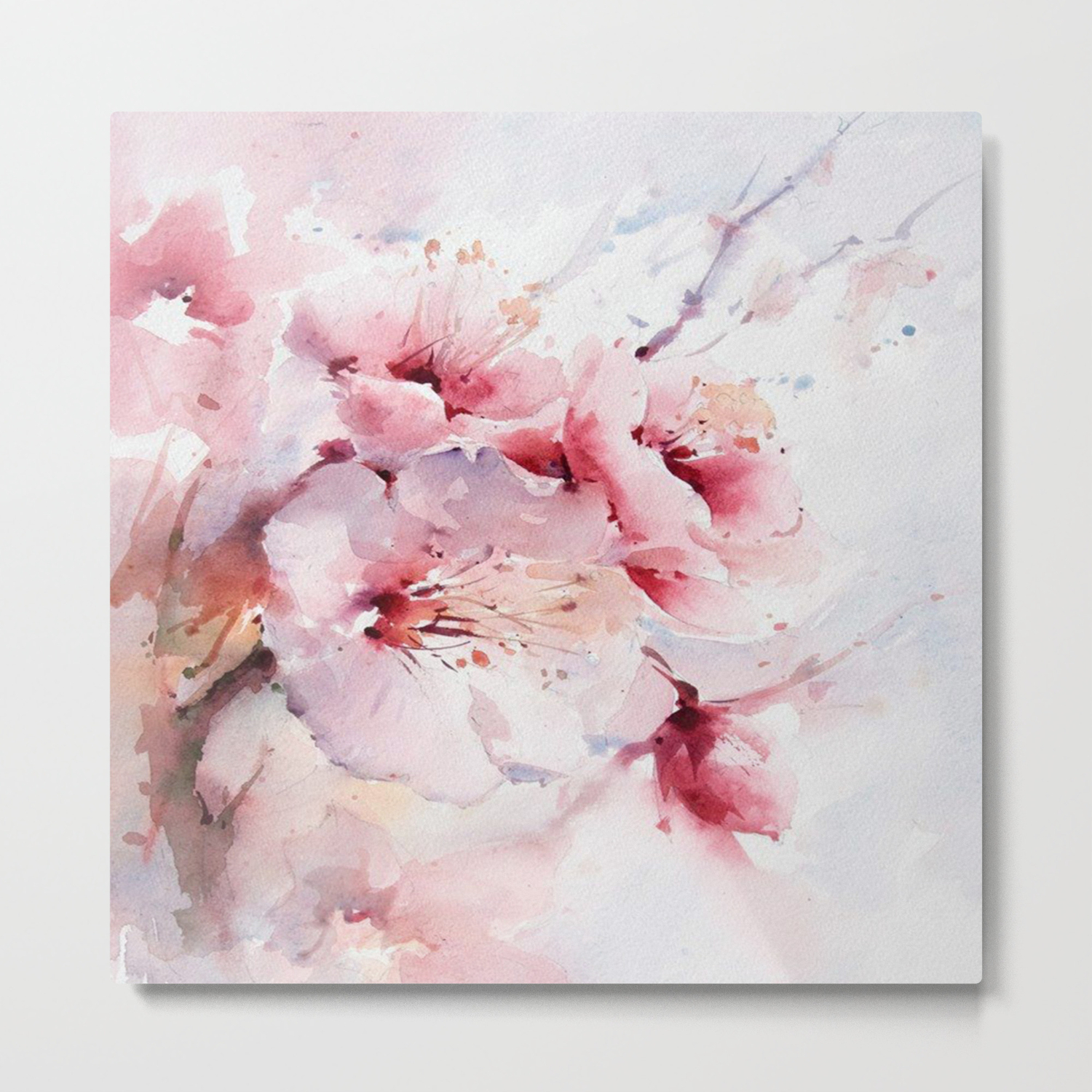 Peach Blossom Painting Metal Print By Mayalova17 Society6