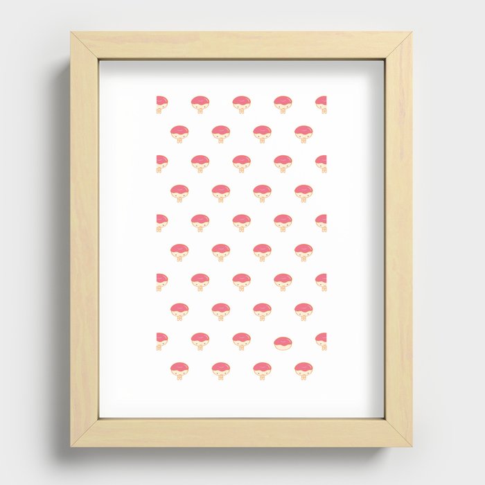 Donuto - Strawberry Topping Recessed Framed Print