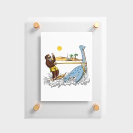 Bigfoot Riding Loch Ness Monster Conspiracy Floating Acrylic Print