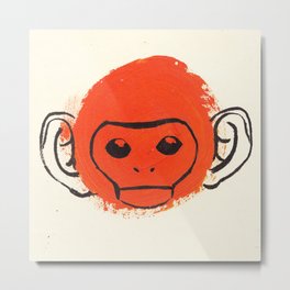 Monkey Metal Print