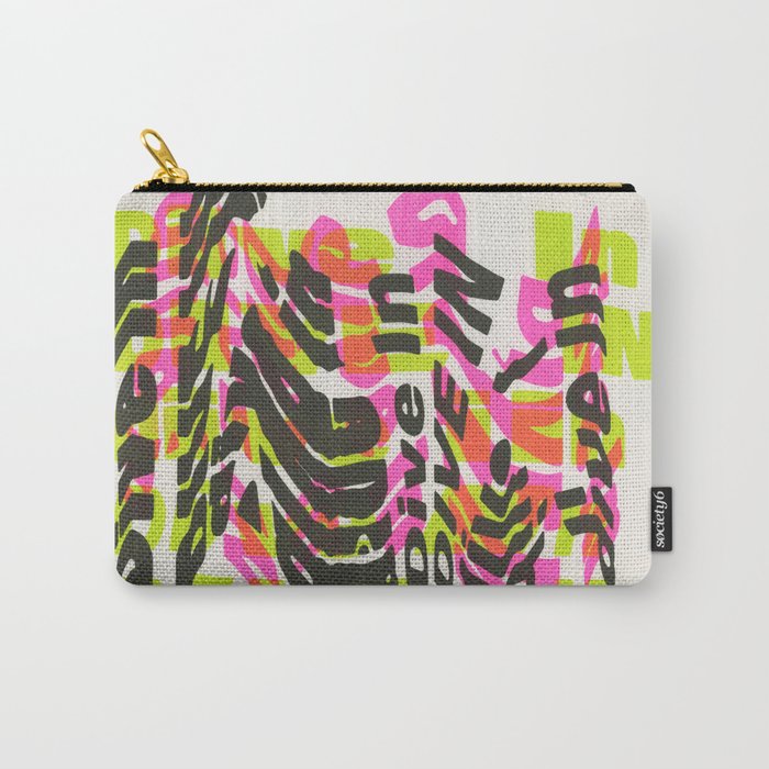 "Dive In" Pink, Green & Black Carry-All Pouch