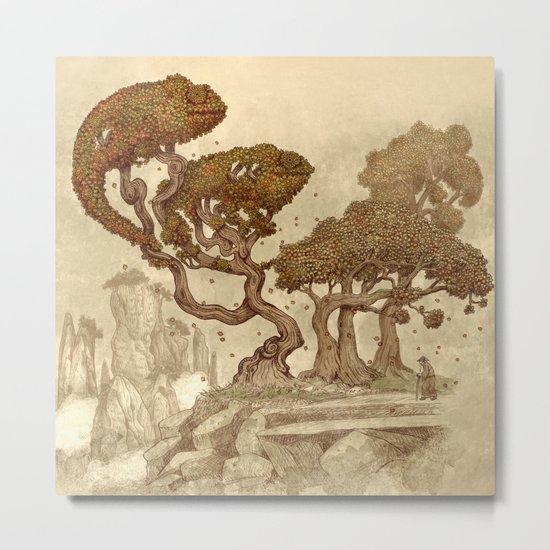 Autumn Chameleons Metal Print