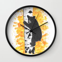 Black Bear in Aspen (Color) Wall Clock