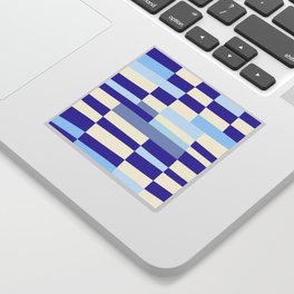 Shades of blue checkered design Sticker