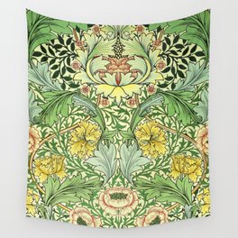 Art Nouveau Verdant Green Foliage  Wall Tapestry