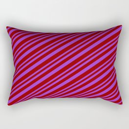 [ Thumbnail: Dark Orchid & Dark Red Colored Lines Pattern Rectangular Pillow ]