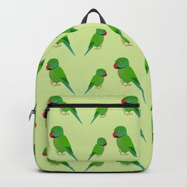 Cute Indian ringneck parakeet Backpack | Greenbird, Ringneckparakeet, Animal, Ringneck, Vectordrawing, Bird, Cute, Graphicdesign, Parrot, Kawaii 