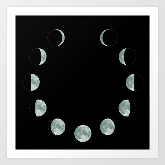 Moon phases Art Print