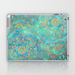 Sapphire & Jade Stained Glass Mandalas Laptop Skin