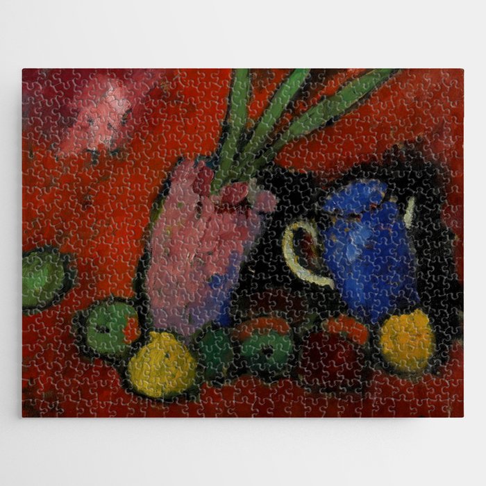 Alexej von Jawlensky "Still life with hyacinth, blue jug and apples" 1912 Jigsaw Puzzle