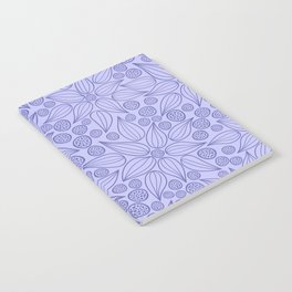 Periwinkle Purple Blue Floral Print Notebook